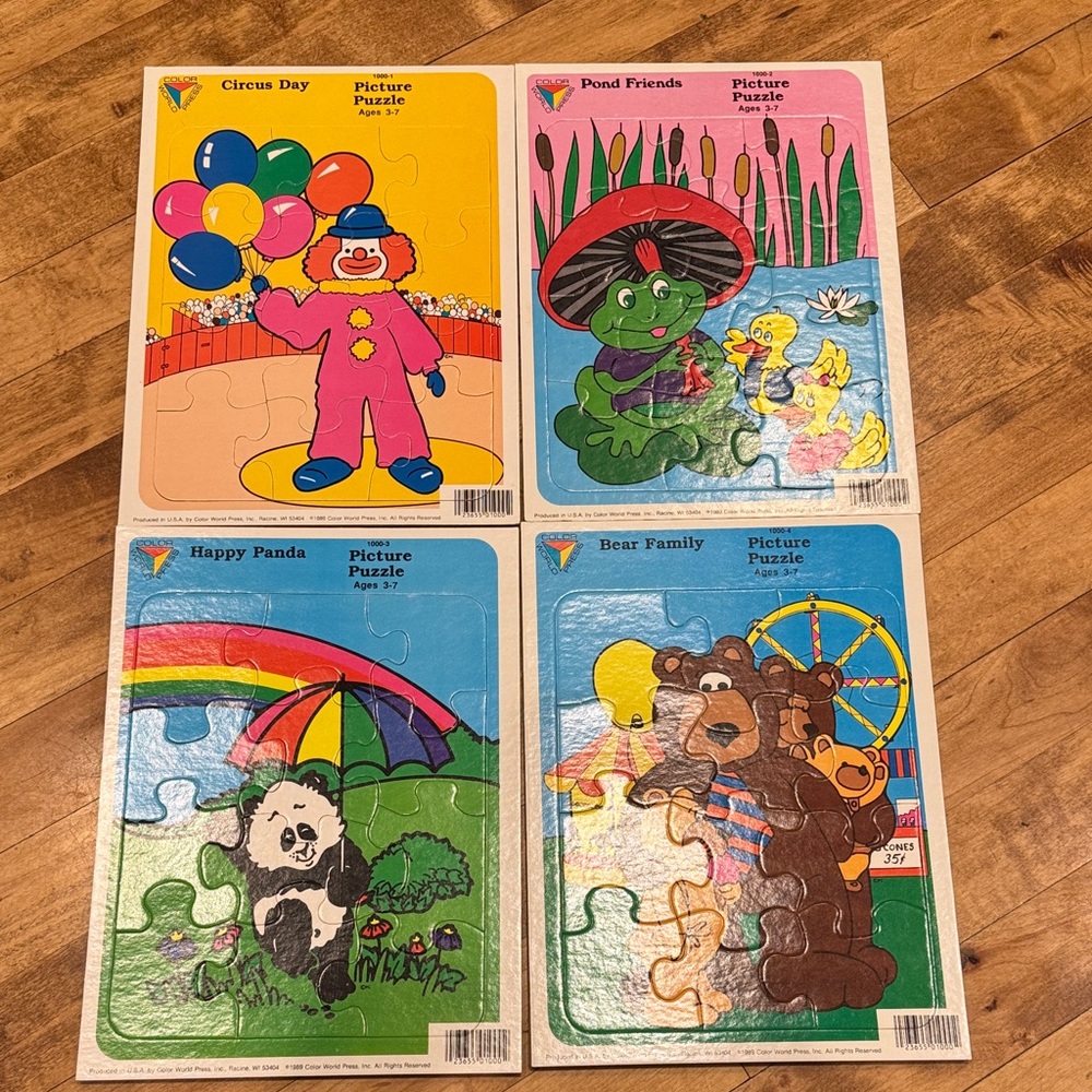 Colorful vintage Puzzle Set for Kids